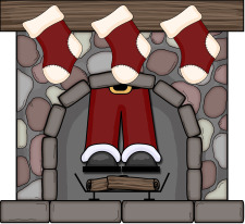 santa in fireplace